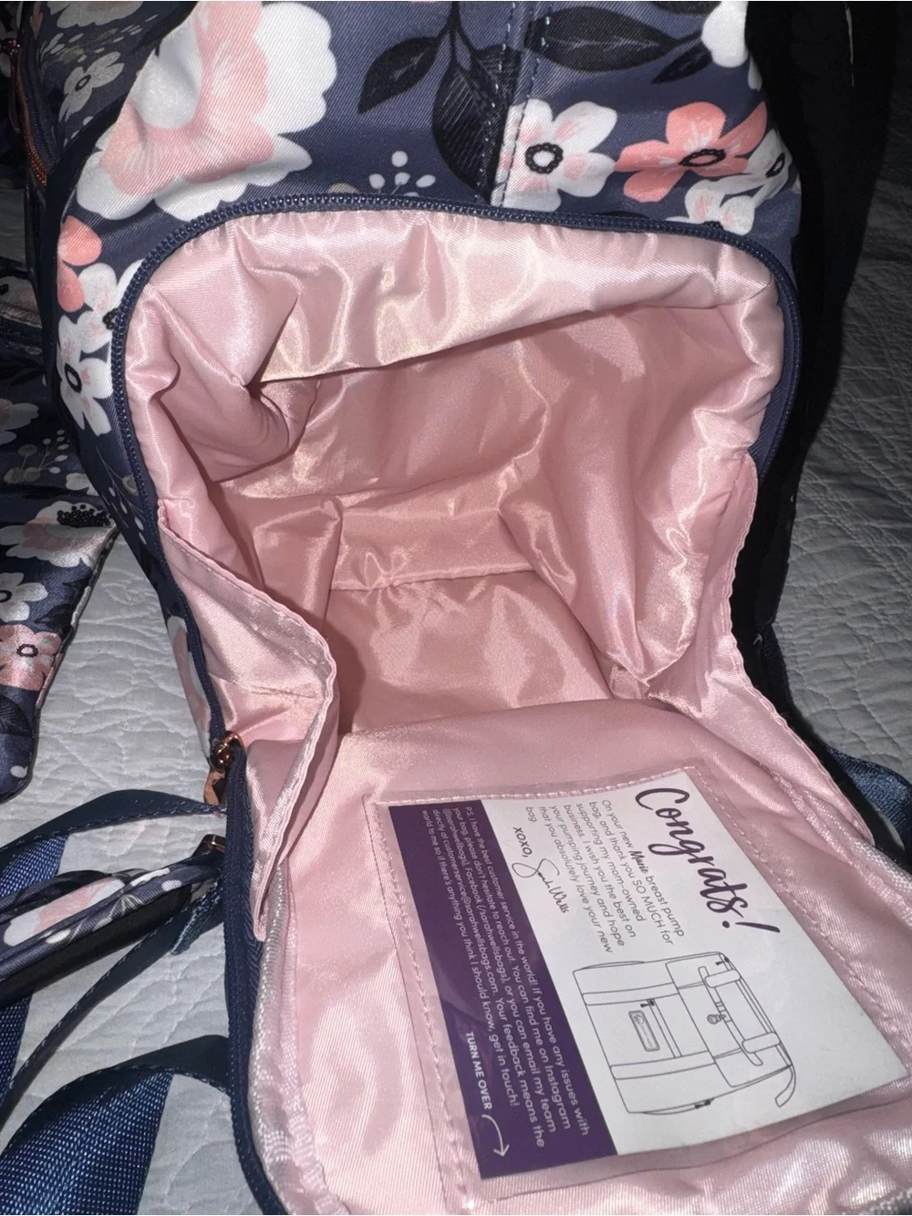 Sarah Wells LE FLORAL - MARIE Pumping Bag w/ matching wet/dry bag and cooler bag